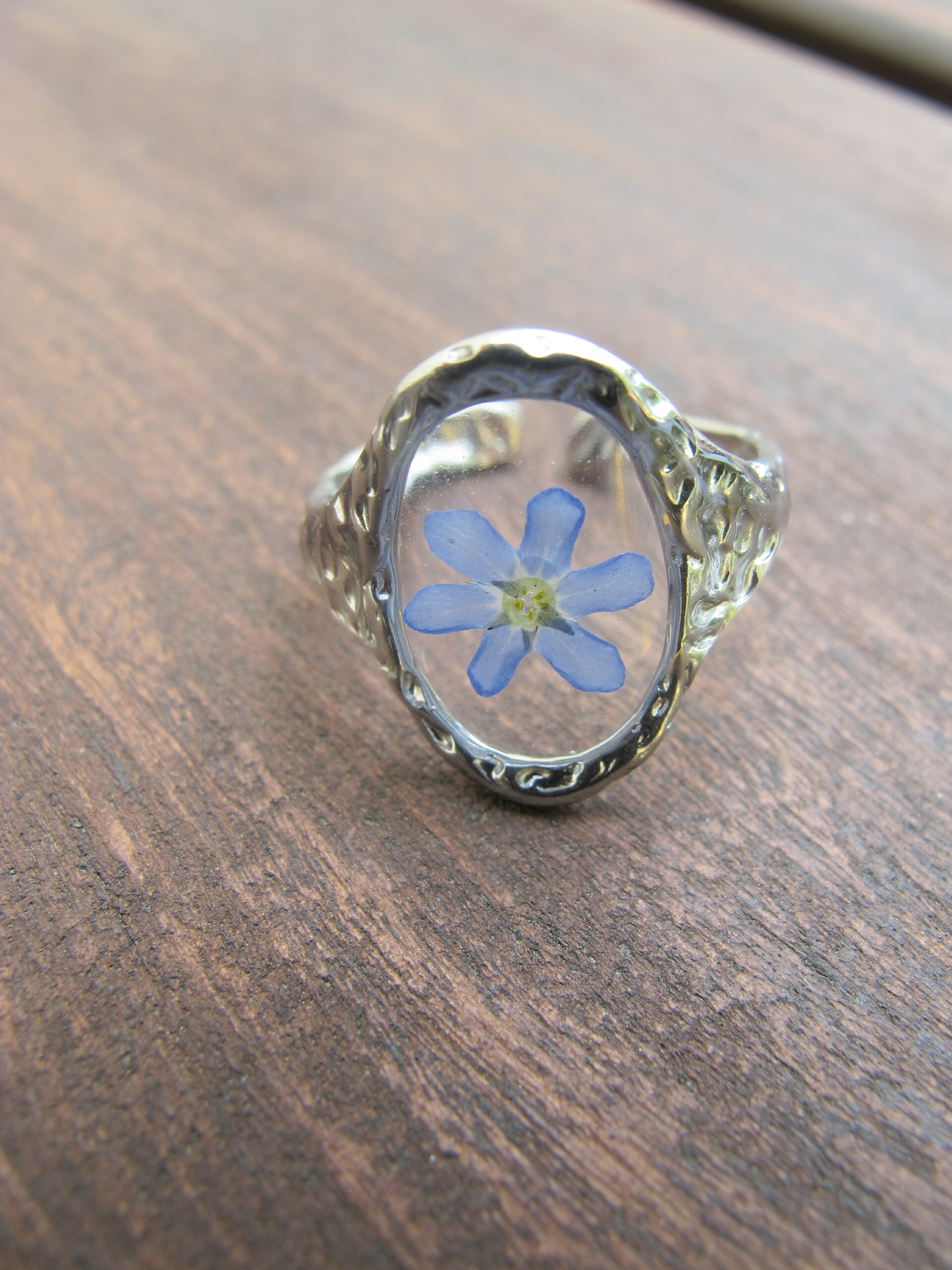 Bague martelée argentée - Myosotis