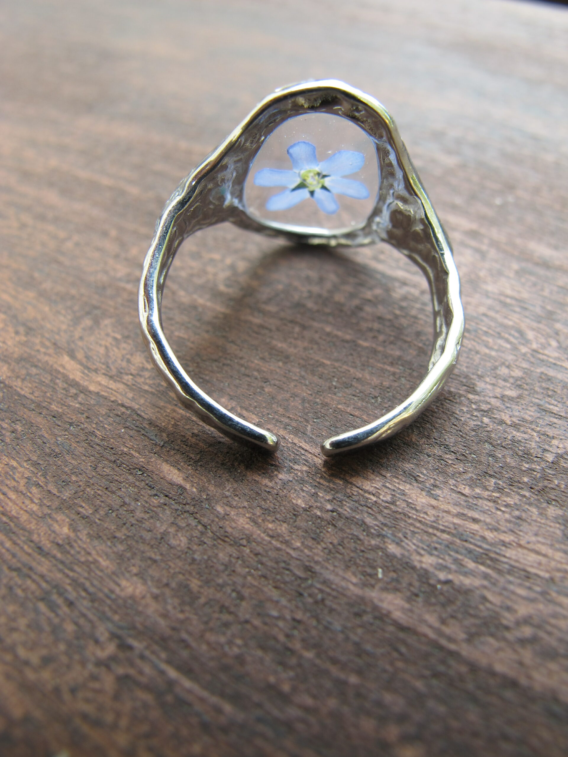 Bague martelée argentée - Myosotis – Image 2
